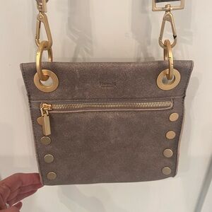 Taupe Suede Crossbody Bag